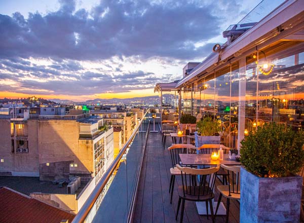 Rooftop bar Manouka in Athens