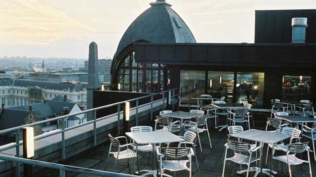 Rooftop bar Musical Instruments Museum (MIM) in Brussels