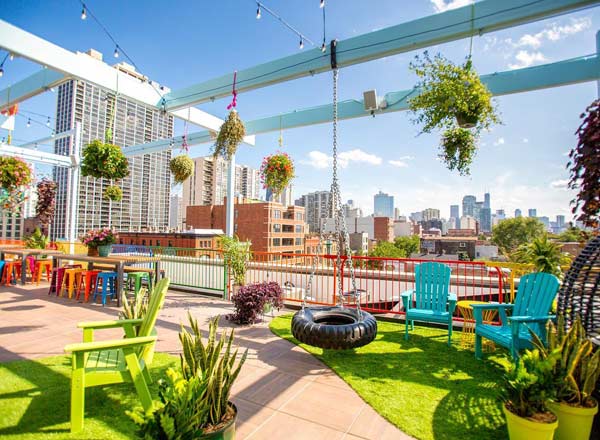 Rooftop bar Utopian Tailgate in Chicago
