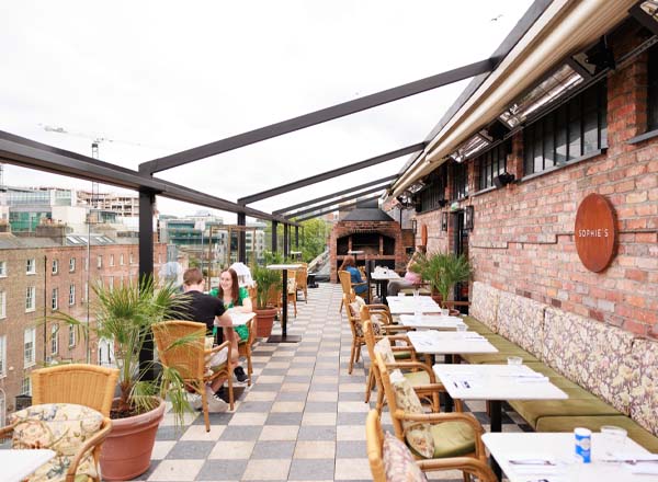 Rooftop bar Sophie’s Rooftop Restaurant in Dublin