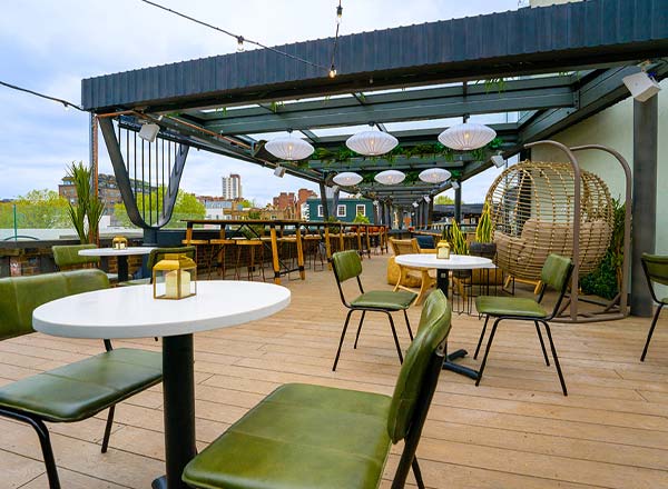 Rooftop bar The Lucky Club Camden in London