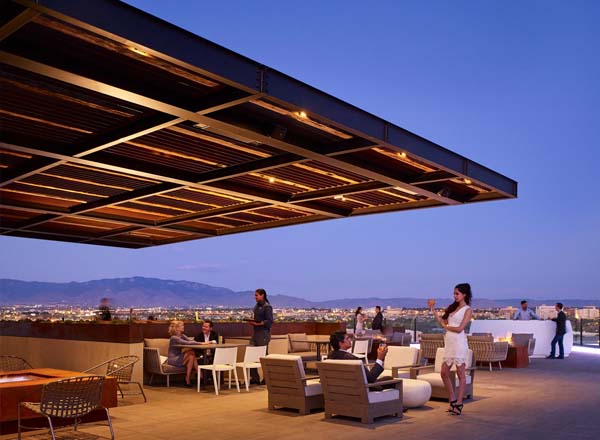 Rooftop bar Level 5 at Hotel Chaco in Albuquerque