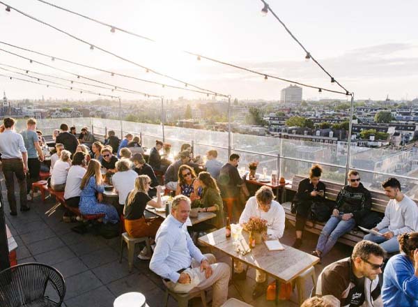 Rooftop bar Canvas in Amsterdam