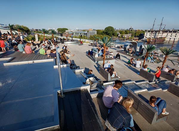 Rooftop bar Up on the roof at NEMO in Amsterdam