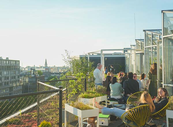 Rooftop bar Zoku Amsterdam in Amsterdam