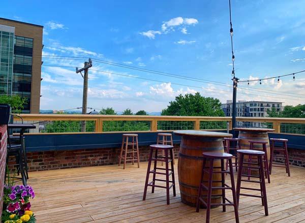 Rooftop bar Top of the Monk in Asheville