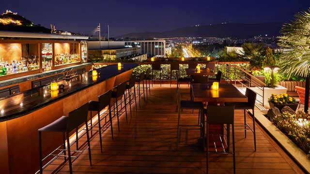Rooftop bar GB Roof Garden Restaurant in Athens