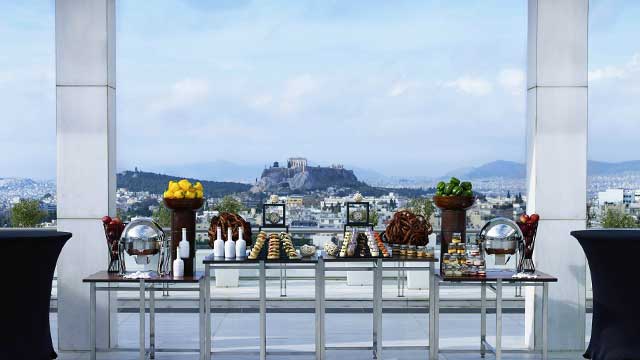 Rooftop bar Galaxy Restaurant & Bar at Hilton Athens in Athens