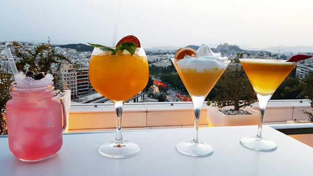 Rooftop bar Galaxy Restaurant & Bar at Hilton Athens in Athens