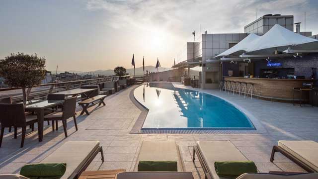 Rooftop bar Sky Lounge Rooftop Dining Bar at Melia in Athens