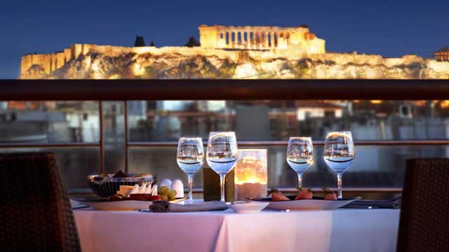 Rooftop bar Sky Lounge Rooftop Dining Bar at Melia in Athens