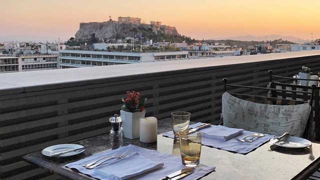 Rooftop bar Tudor Hall Restaurant in Athens