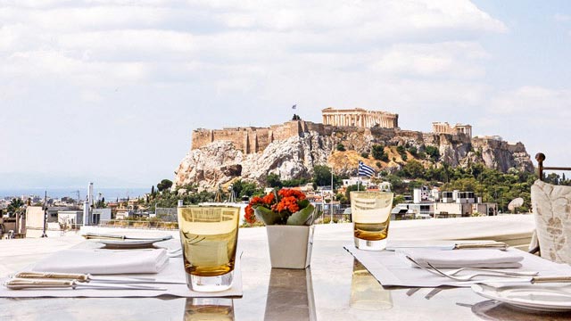 Rooftop bar Tudor Hall Restaurant in Athens
