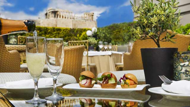 Rooftop bar Acropolis Secret at Divani Palace in Athens