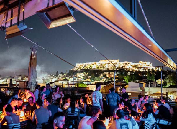 Rooftop bar Couleur Locale in Athens