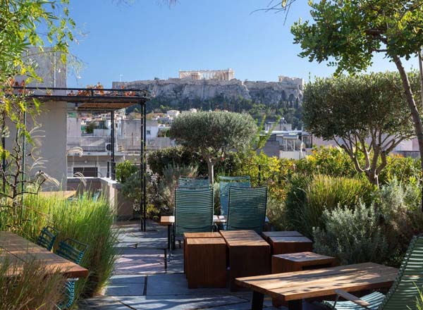 Rooftop bar Roof Garden at The Foundry Suites in Athens