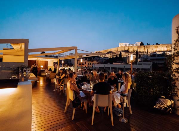 Rooftop bar Point-a in Athens