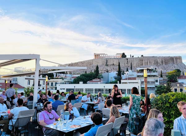 Rooftop bar Point-a in Athens