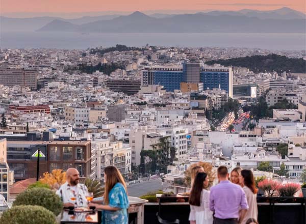 Rooftop bar Penthouse 21 at President Hotel in Athens