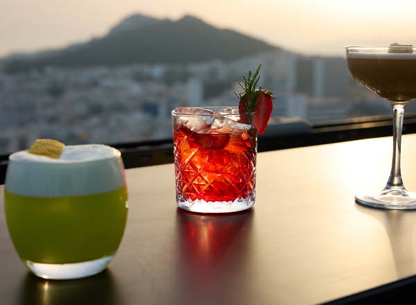 Rooftop bar Penthouse 21 at President Hotel in Athens