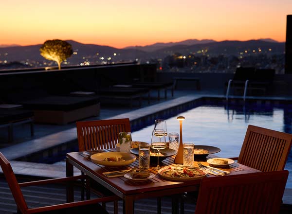 Rooftop bar Penthouse 21 at President Hotel in Athens
