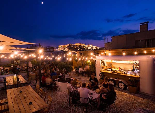 Rooftop bar Retiré at ERGON House in Athens