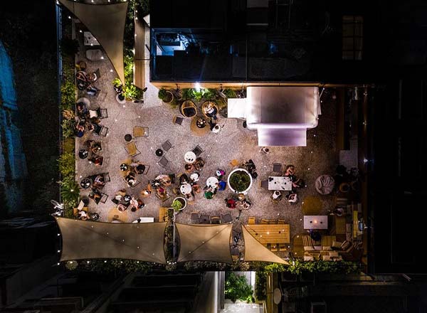 Rooftop bar Retiré at ERGON House in Athens