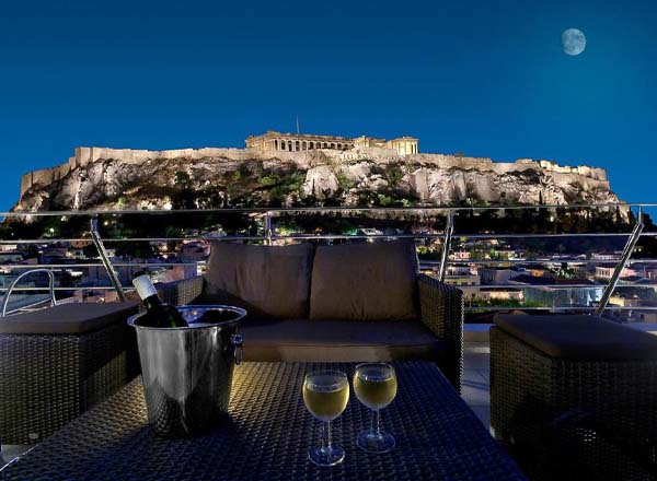 Rooftop bar Roof Garden Snack Bar at Plaka Hotel in Athens