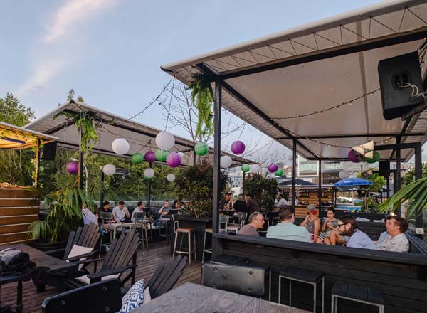 Rooftop bar La Zeppa in Auckland