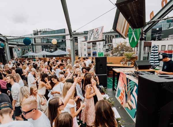Rooftop bar Sweat Shop Brew Kitchen in Auckland