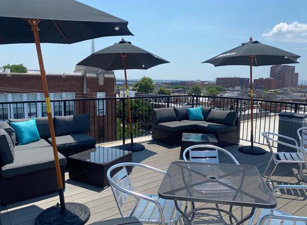 Rooftop bar The Chasseur in Baltimore