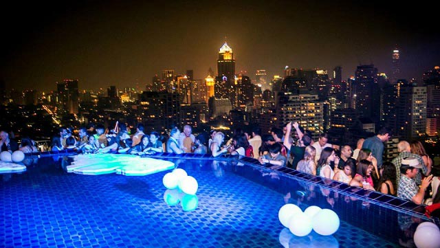 Long Table Rooftop Bar In Bangkok Therooftopguide Com Rooftop Bar Long Table In Bangkok