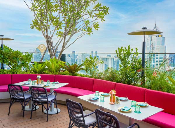 Rooftop bar Bar.Yard in Bangkok