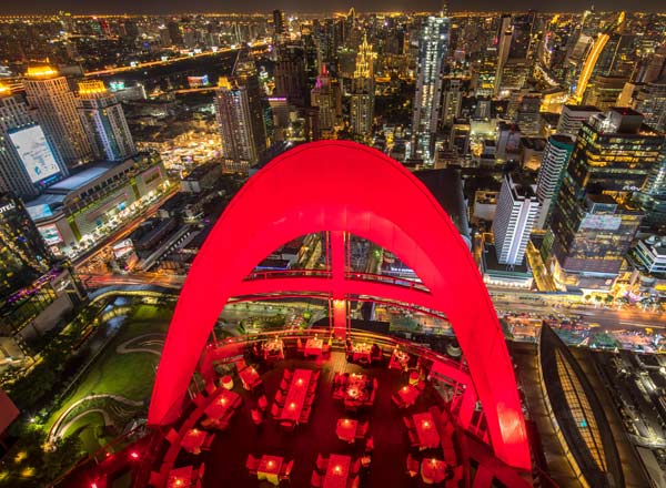 Rooftop bar Red Sky in Bangkok