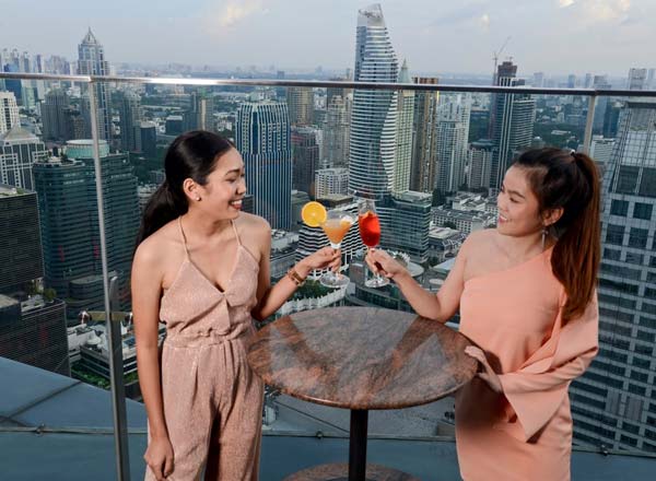 Rooftop bar Red Sky in Bangkok