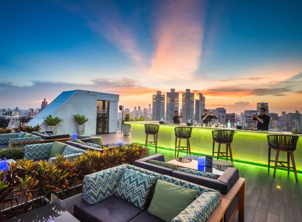 Rooftop bar Vanilla Sky in Bangkok