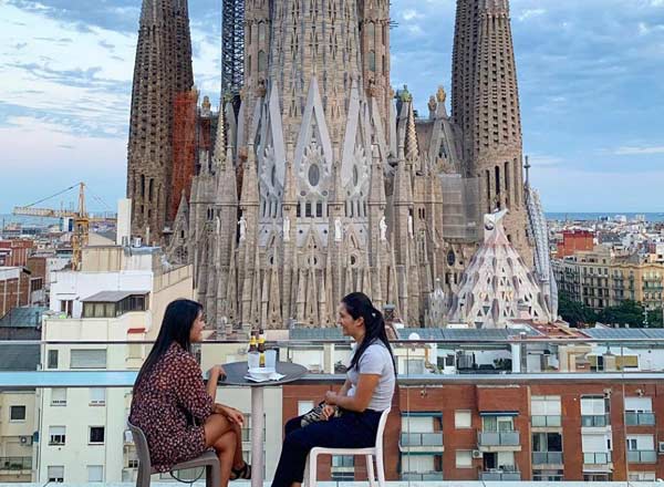 Rooftop com vista para a Sagrada Família