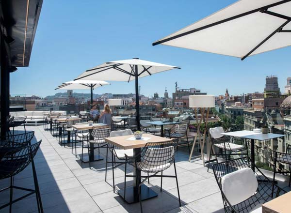 Rooftop bar La Terrazza at Hotel Negresco Princess in Barcelona