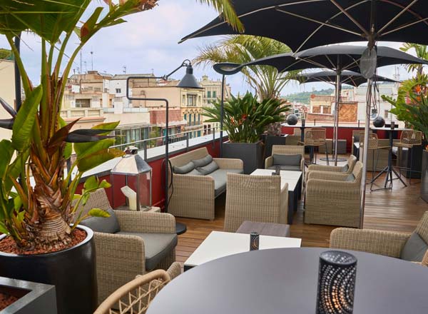 Rooftop bar La Terraza at Villa Emilia in Barcelona
