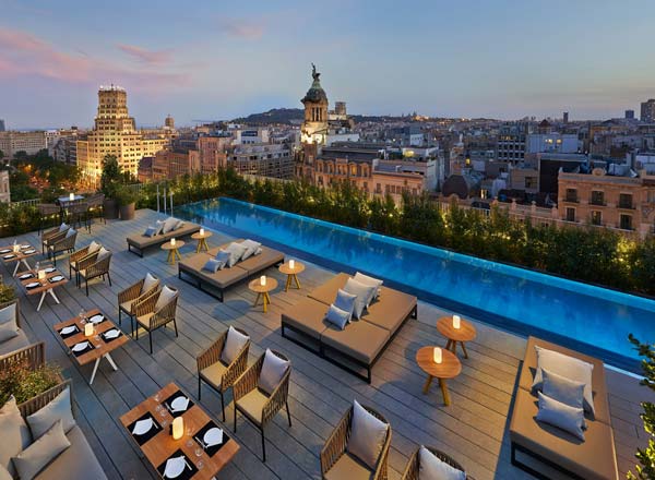 Rooftop bar Terrat at Mandarin Oriental Barcelona in Barcelona