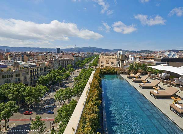 Rooftop bar Terrat at Mandarin Oriental Barcelona in Barcelona