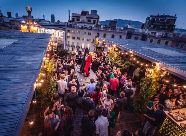 Rooftop bar The Pulitzer Terrace at Hotel Pulitzer in Barcelona