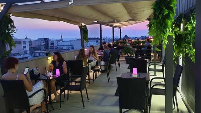 Rooftop bar Republic Square Sky Terrace in Belgrade