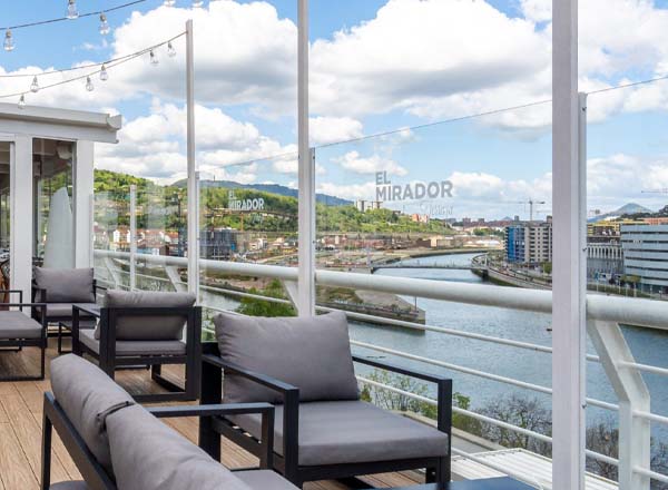 Rooftop bar El Mirador by Abba Euskalduna in Bilbao