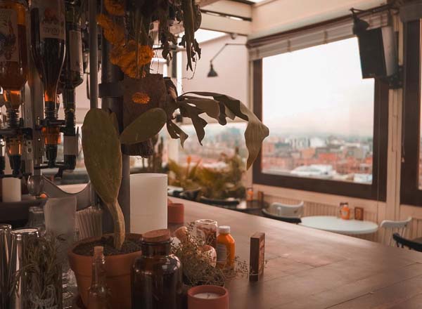 Rooftop bar Apache at Click Clack Hotel in Bogotá