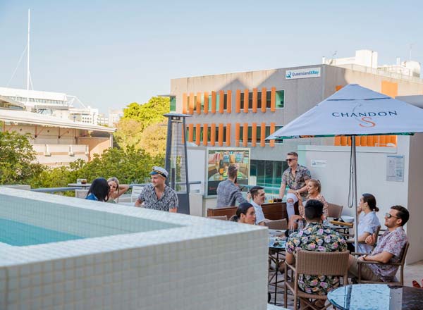 Rooftop bar Soleil Pool Bar in Brisbane