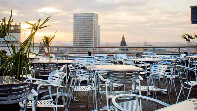 Rooftop bar Musical Instruments Museum (MIM) in Brussels
