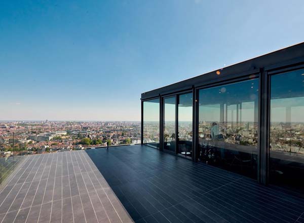 Rooftop bar La Villa in the Sky in Brussels