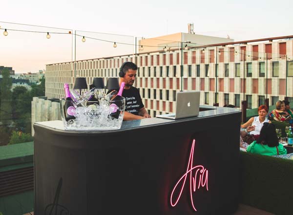 Rooftop bar Aria TNB in Bucharest