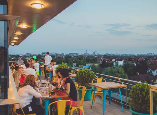 Rooftop bar Elfi Sky Bar & Urban Kitchen in Bucharest